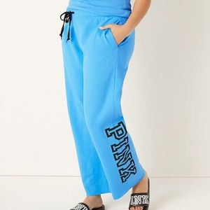 NWT Victorias Secret PINK Blue Everyday Lounge Heritage Pant Size Small